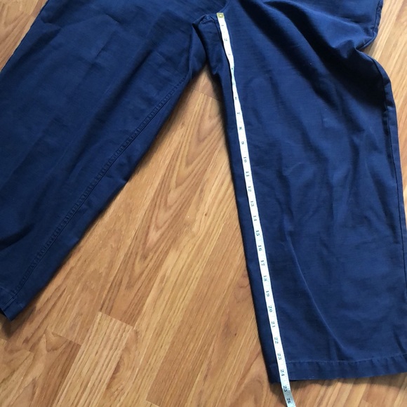 J.Crew Blue Cotton Wide Leg Button Front Pants Sz 30 - Picture 6 of 10